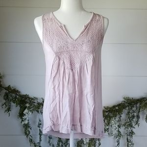 Knox Rose Lilac Boho Lace Tunic Top